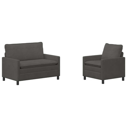 Set di divani 2 pcs Grigio Scuro Tessuto | homemem39