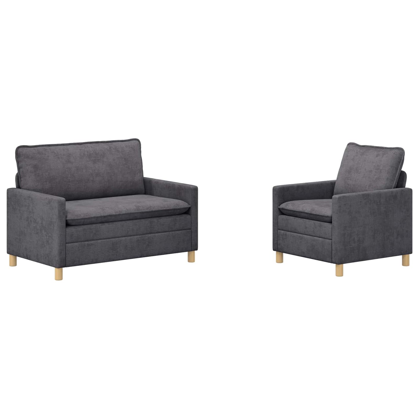 Set di divani 2 pcs Grigio Scuro Poliestere | homemem39