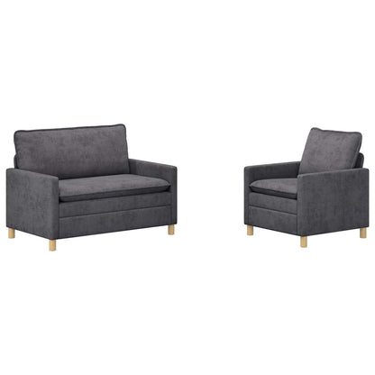 Set di divani 2 pcs Grigio Scuro Poliestere | homemem39