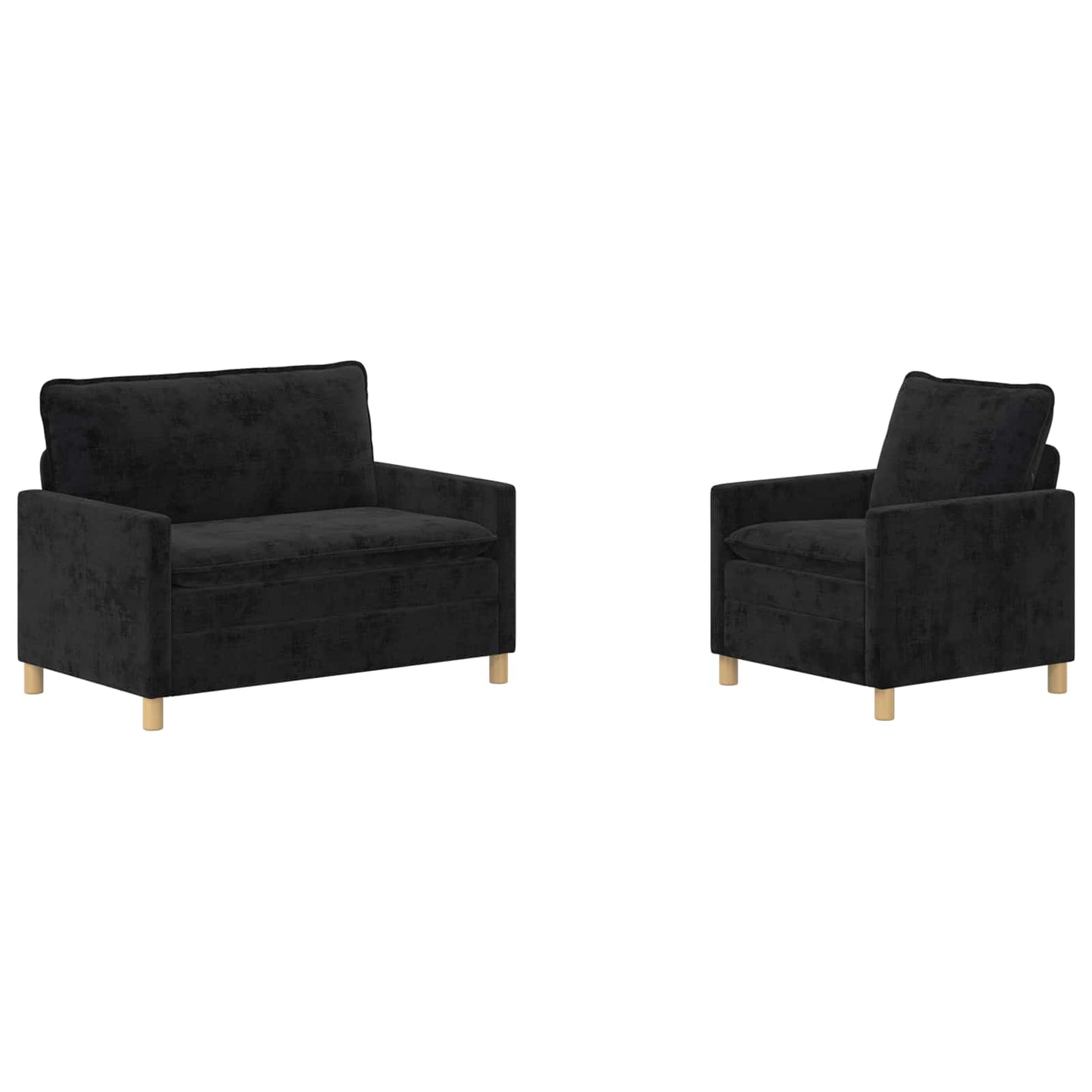 Set di divani 2 pcs Nero Poliestere | homemem39