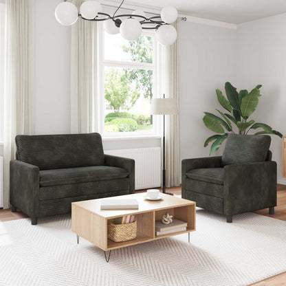 Set di divani 2 pcs Antracite Poliestere