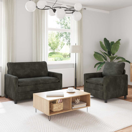 Set di divani 2 pcs Antracite Poliestere