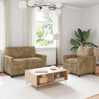 Set di divani 2 pcs Tortora Poliestere | homemem39