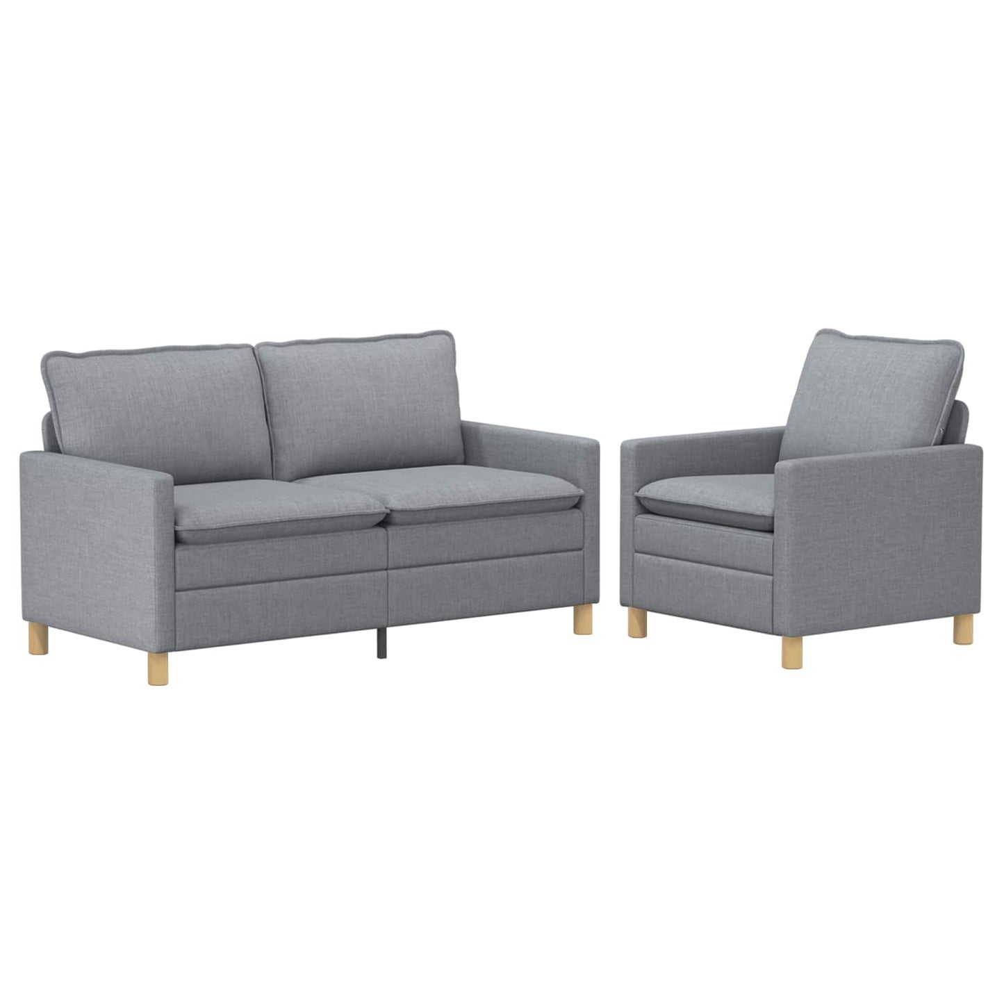 Set di divani 2 pz Grigio Chiaro Tessuto | homemem39
