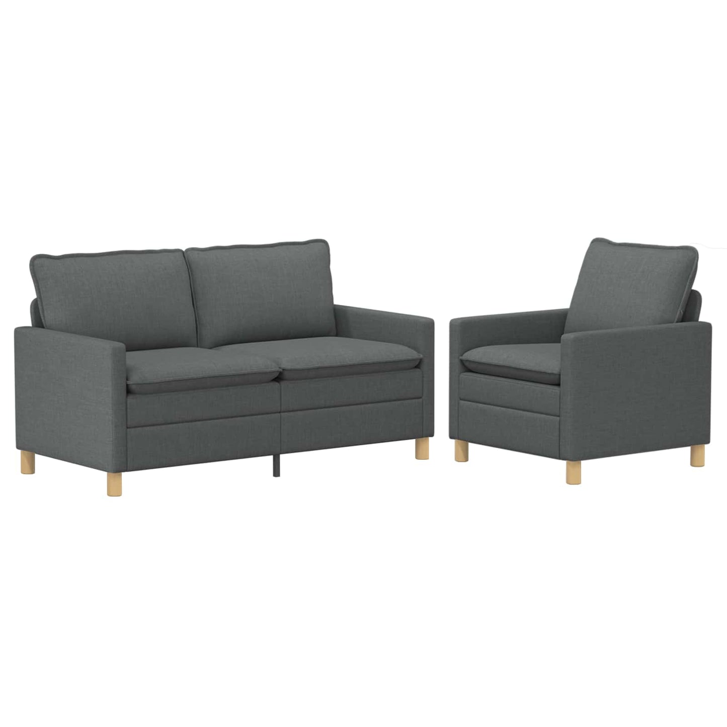 Set di divani 2 pz Grigio Scuro Tessuto | homemem39
