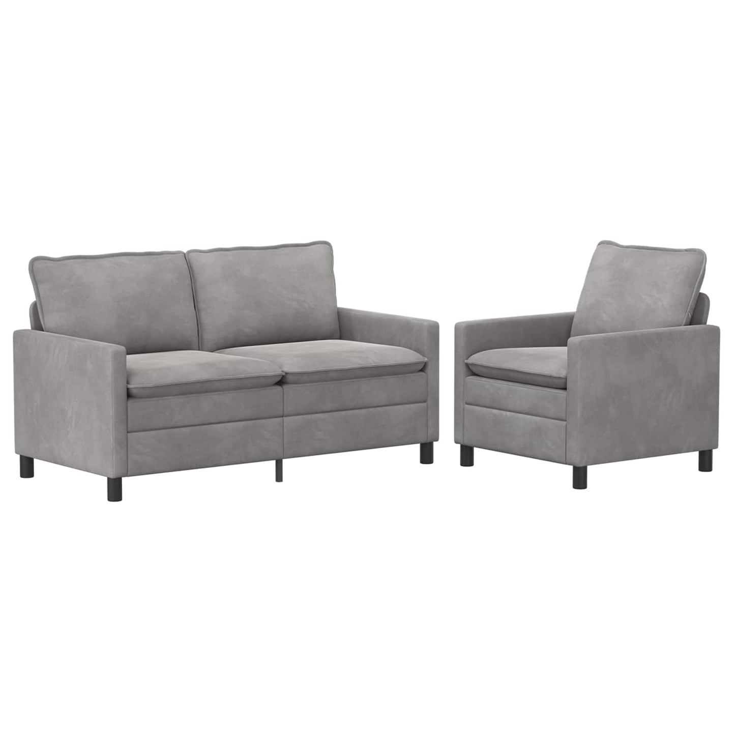 Set di divani 2 pcs Grigio Chiaro Velluto | homemem39