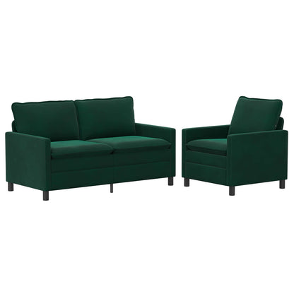 Set di divani 2 pcs Verde Scuro Velluto | homemem39