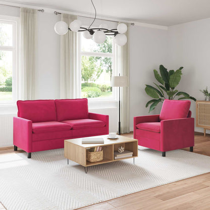 Set di divani 2 pcs Rosso Vino Velluto | homemem39