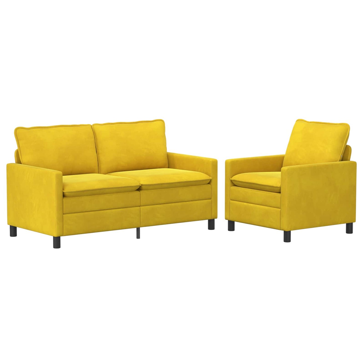 Set di divani 2 pcs Giallo Velluto