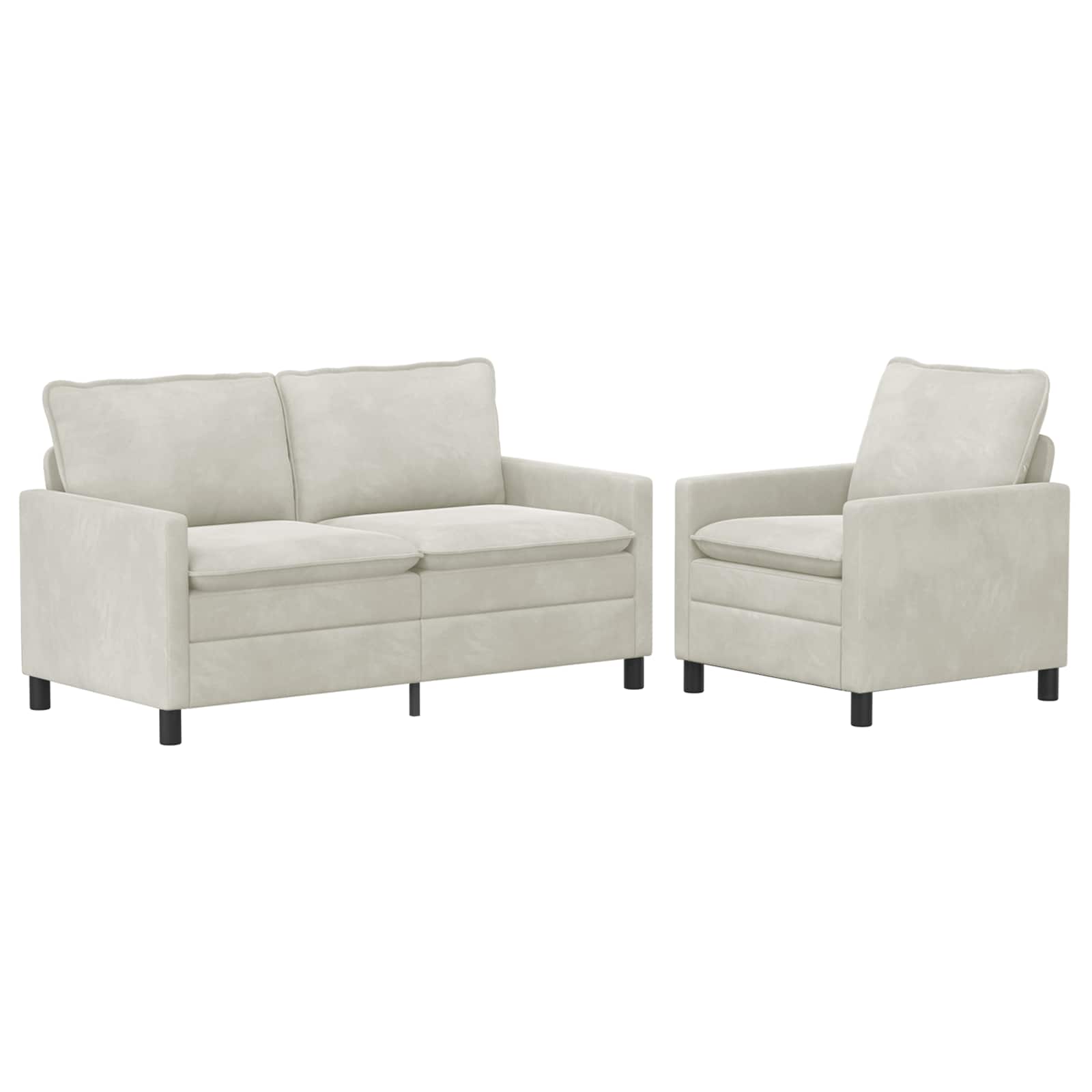 Set di divani 2 pcs Crema Velluto | homemem39