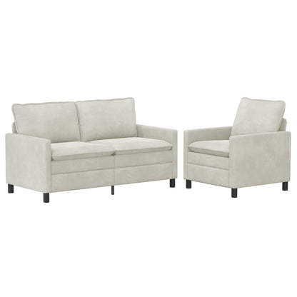 Set di divani 2 pcs Crema Velluto | homemem39