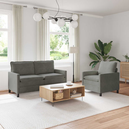 Set di divani 2 pcs Grigio Chiaro Tessuto | homemem39
