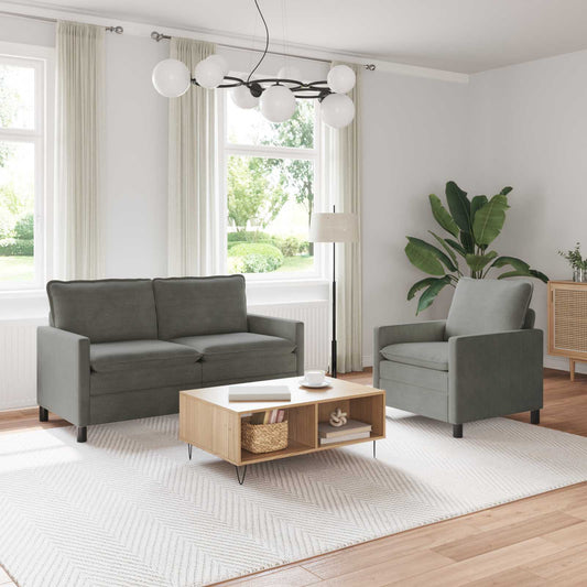 Set di divani 2 pcs Grigio Chiaro Tessuto | homemem39