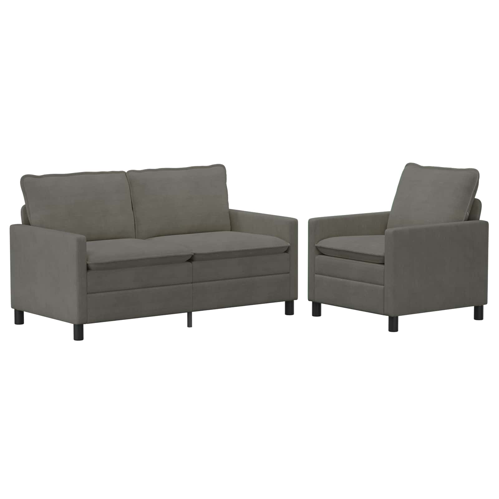 Set di divani 2 pcs Grigio Chiaro Tessuto | homemem39