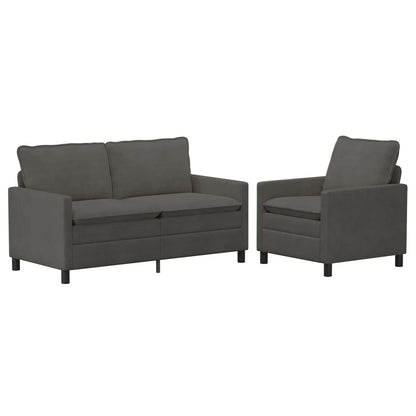 Set di divani 2 pcs Grigio Scuro Tessuto | homemem39