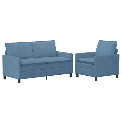 Set di divani 2 pcs Blu Tessuto | homemem39