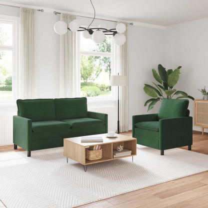 Set di divani 2 pcs Verde Giungla Tessuto