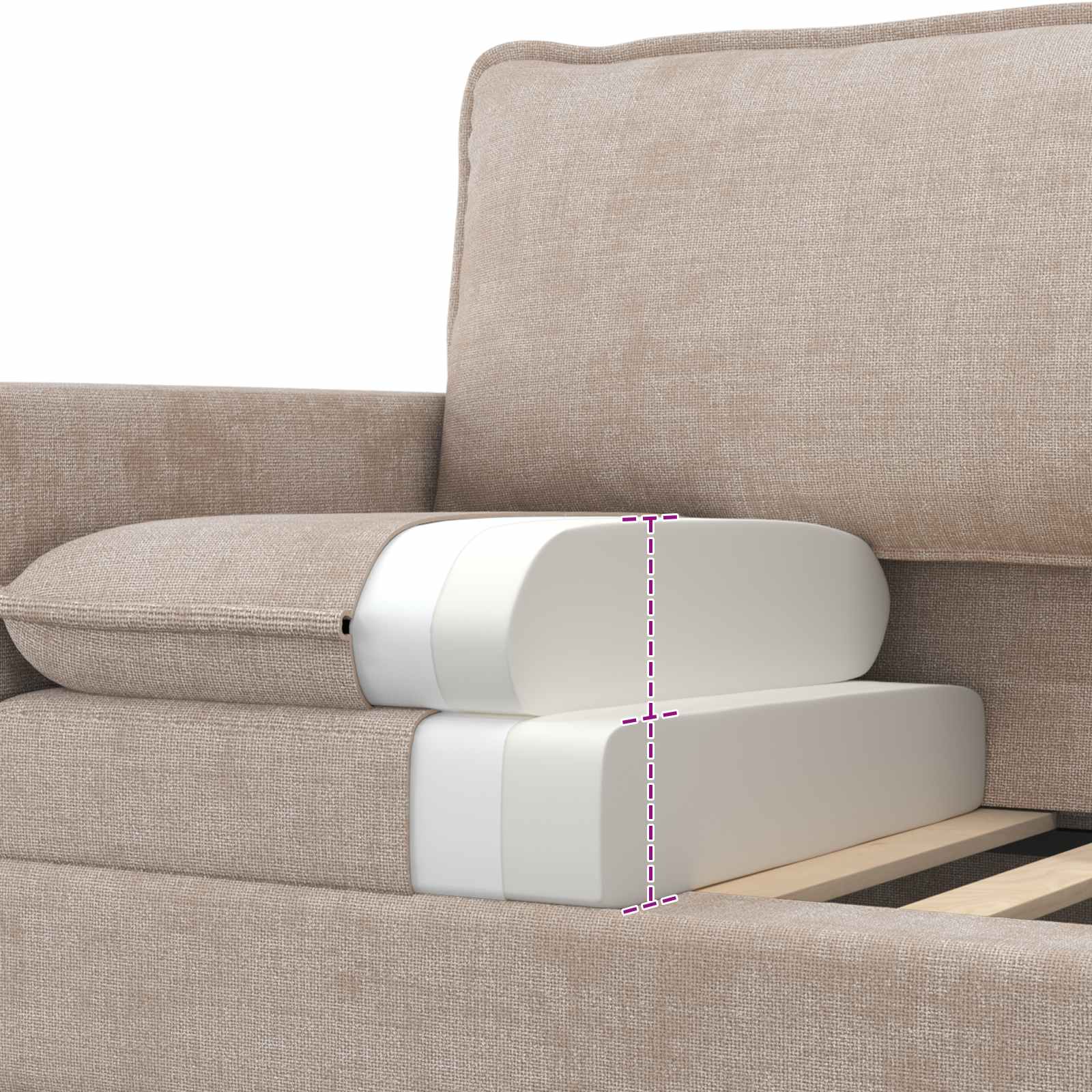 Set di divani 2 pcs Beige Poliestere | homemem39
