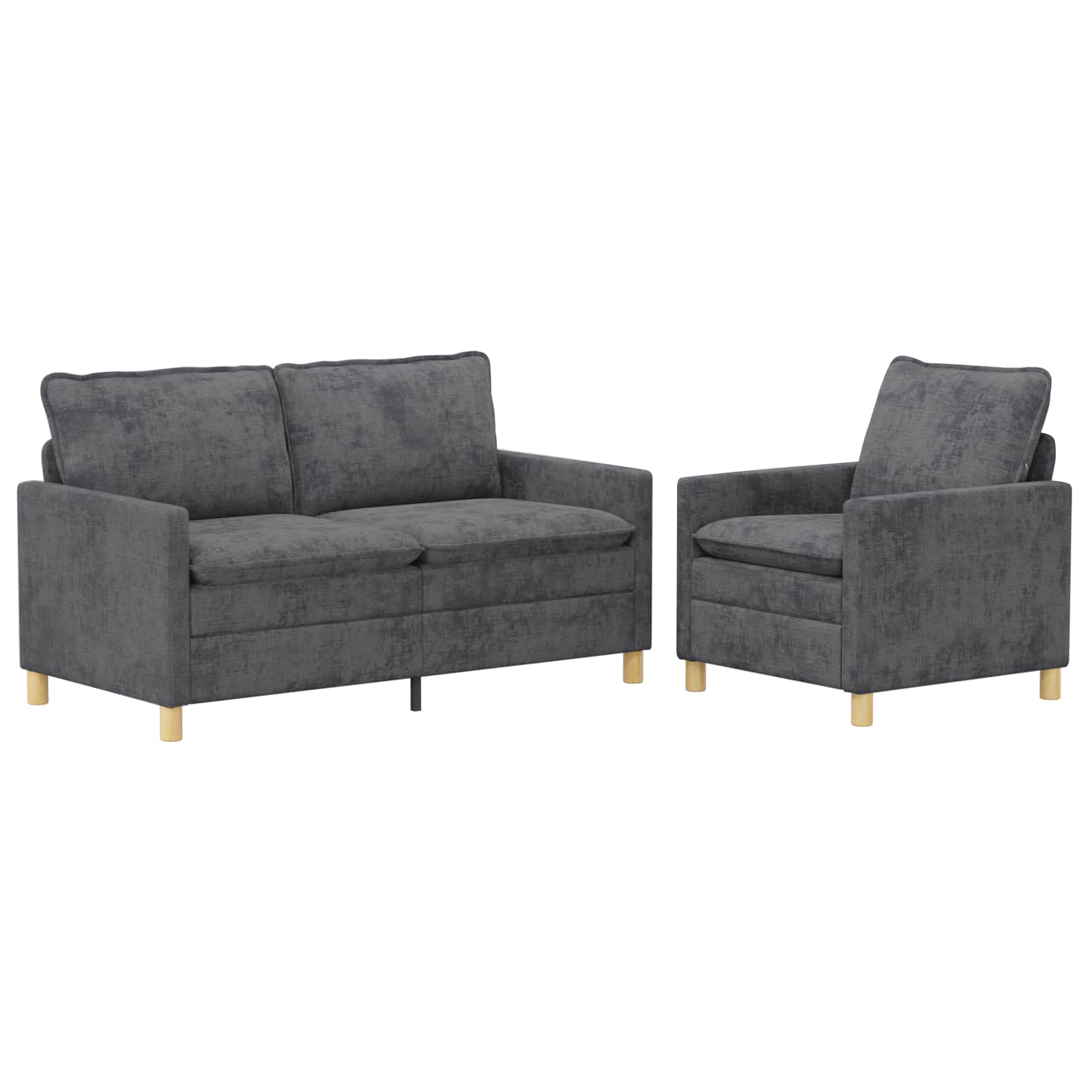 Set di divani 2 pcs Grigio Scuro Poliestere | homemem39
