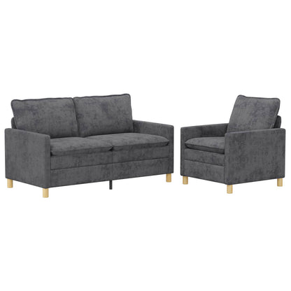 Set di divani 2 pcs Grigio Scuro Poliestere | homemem39