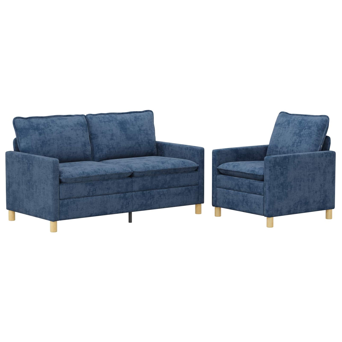 Set di divani 2 pcs Blu Poliestere | homemem39