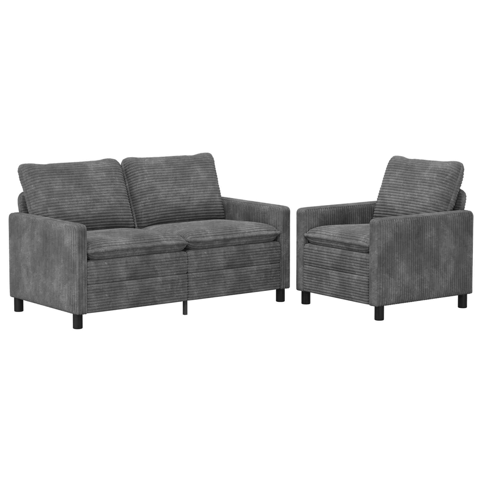 Set di divani 2 pcs Grigio Chiaro Poliestere | homemem39