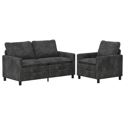 Set di divani 2 pcs Grigio Scuro Poliestere | homemem39
