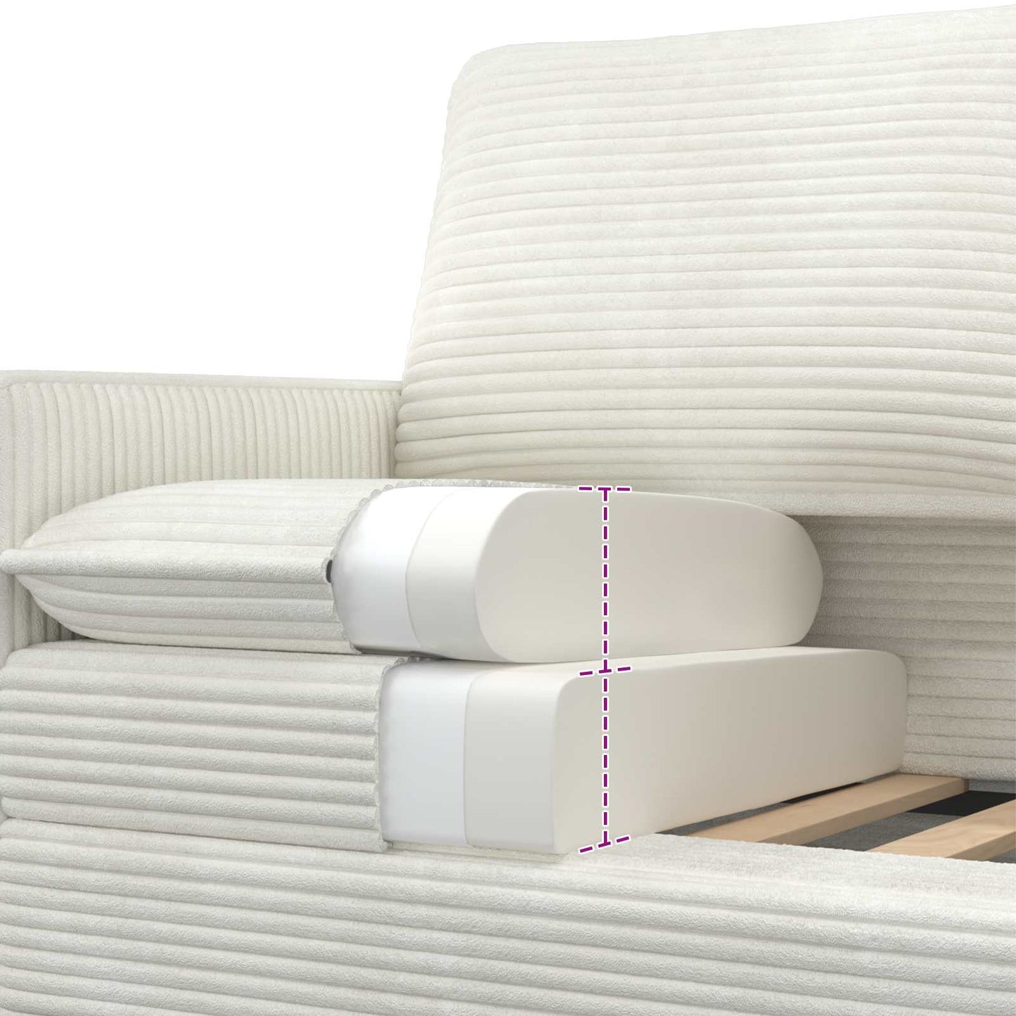 Set di divani 2 pcs Crema Poliestere