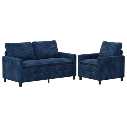 Set di divani 2 pcs Blu navy Poliestere | homemem39