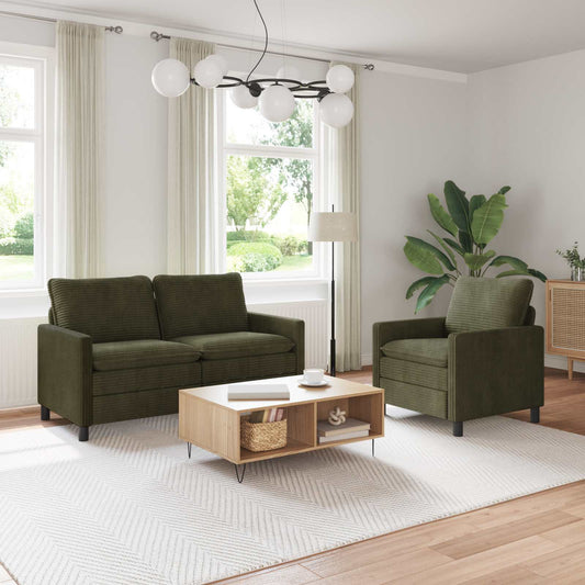 Set di divani 2 pcs Verde Poliestere | homemem39