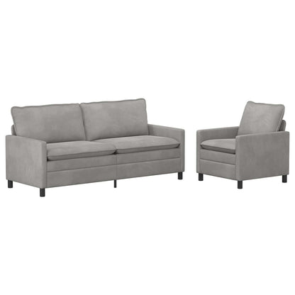 Set di divani 2 pcs Grigio Chiaro Velluto | homemem39