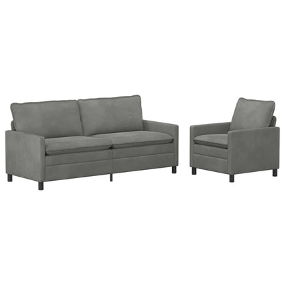 Set di divani 2 pcs Grigio Scuro Velluto | homemem39