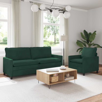 Set di divani 2 pcs Verde Scuro Velluto | homemem39
