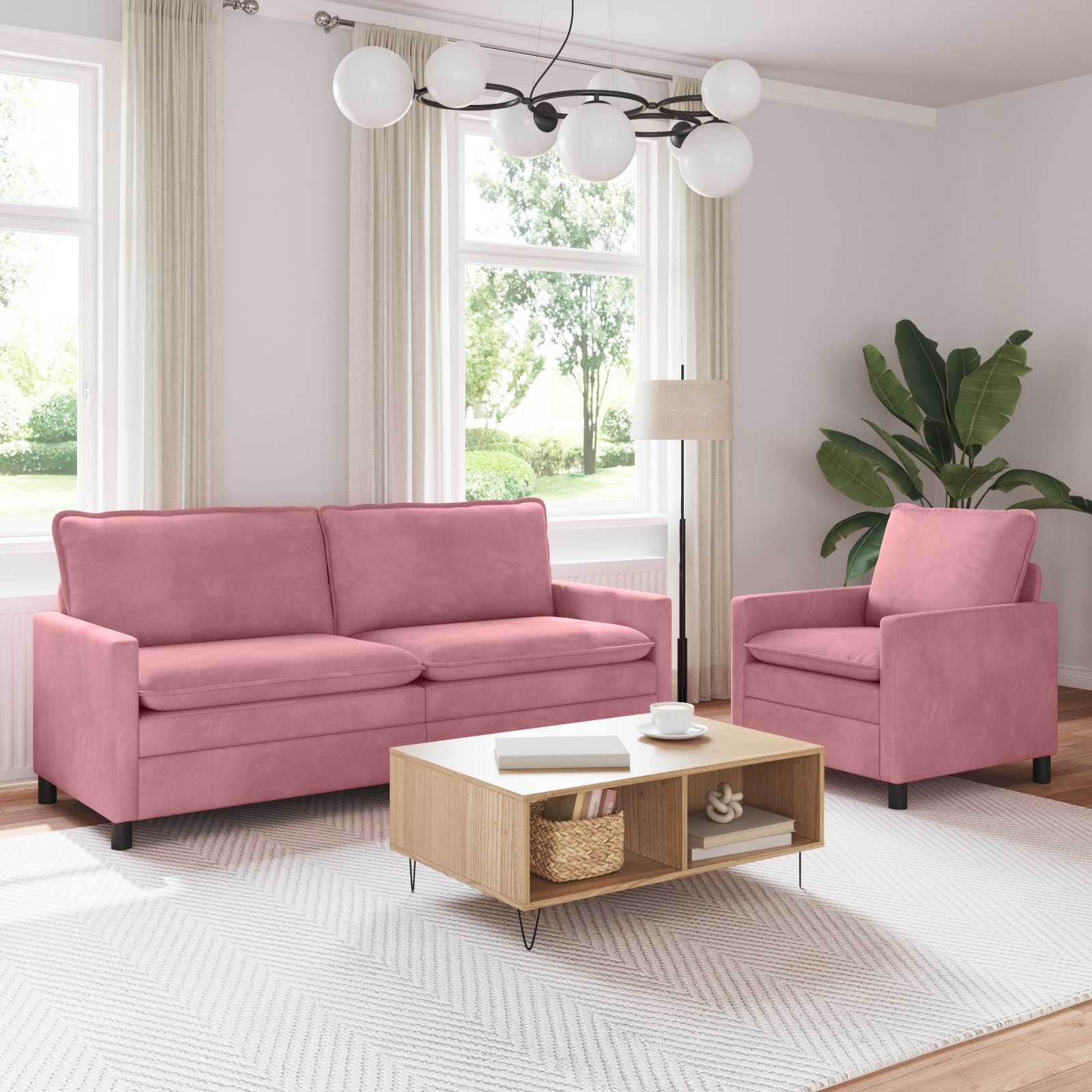 Set di divani 2 pcs Rosa Velluto | homemem39