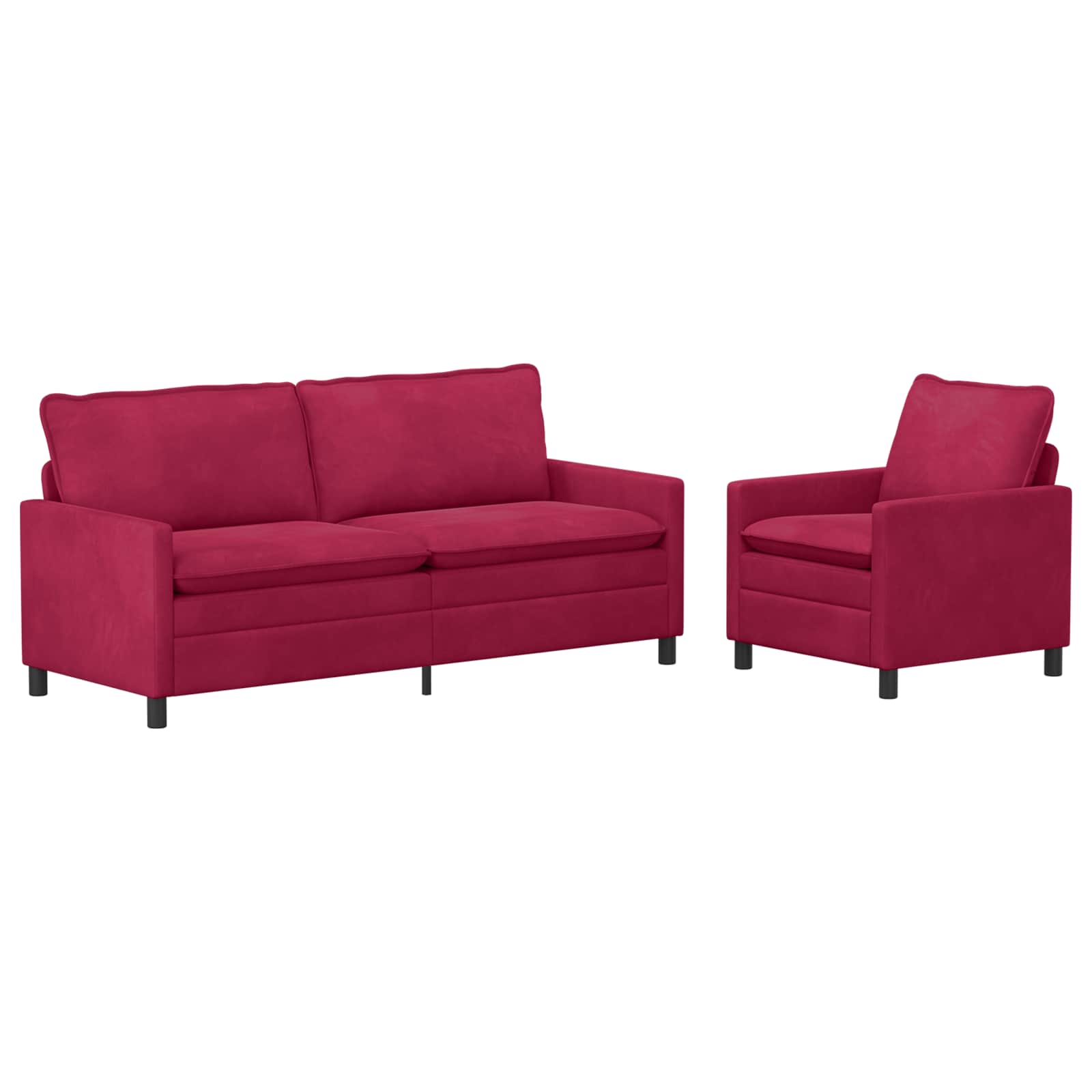 Set di divani 2 pcs Rosso Vino Velluto | homemem39