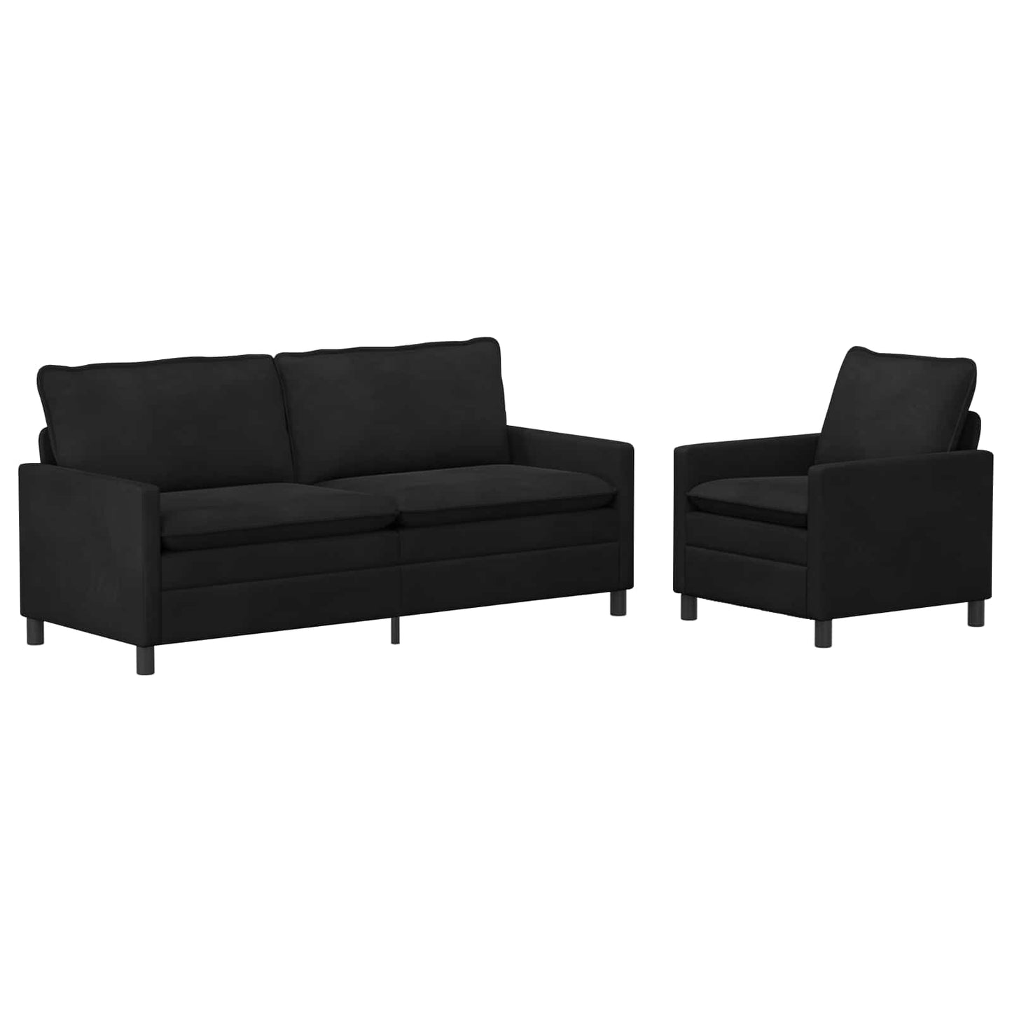 Set di divani 2 pcs Nero Velluto | homemem39