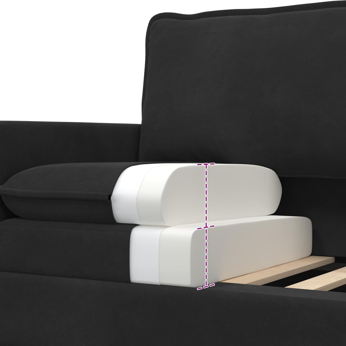 Set di divani 2 pcs Nero Velluto | homemem39