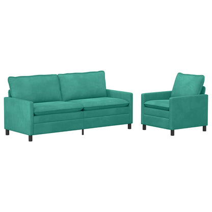 Set di divani 2 pcs Turchese Velluto | homemem39
