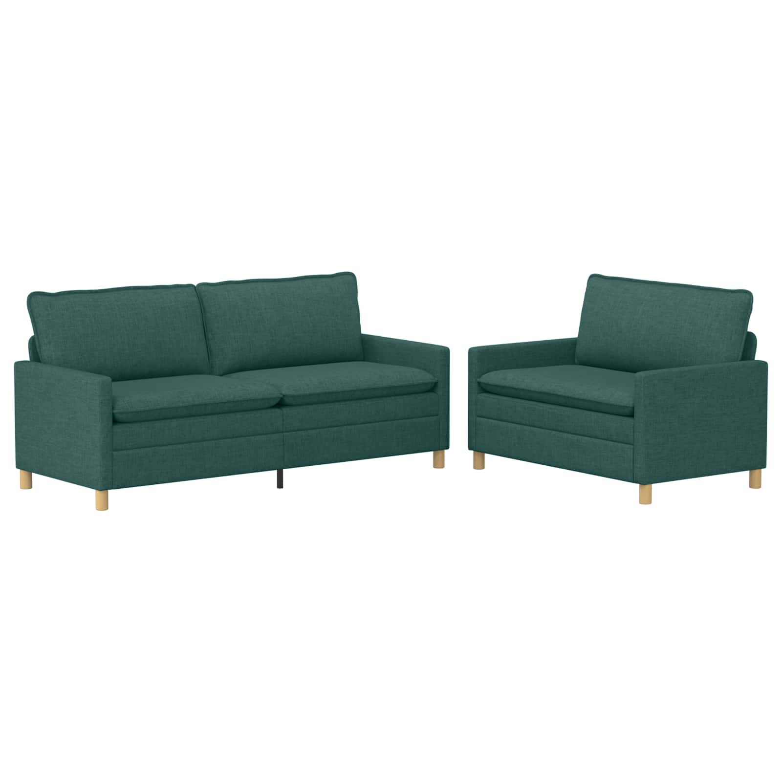 Set di divani 2 pz Verde Scuro Tessuto | homemem39