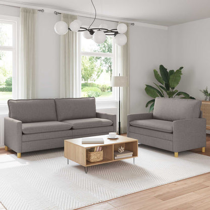 Set di divani 2 pz Tortora Tessuto | homemem39