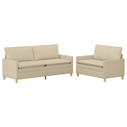 Set di divani 2 pz Crema Tessuto | homemem39