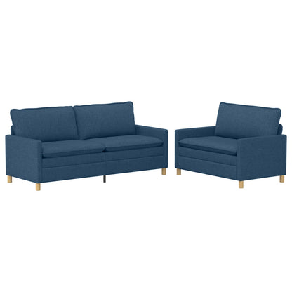 Set di divani 2 pz Blu Tessuto | homemem39