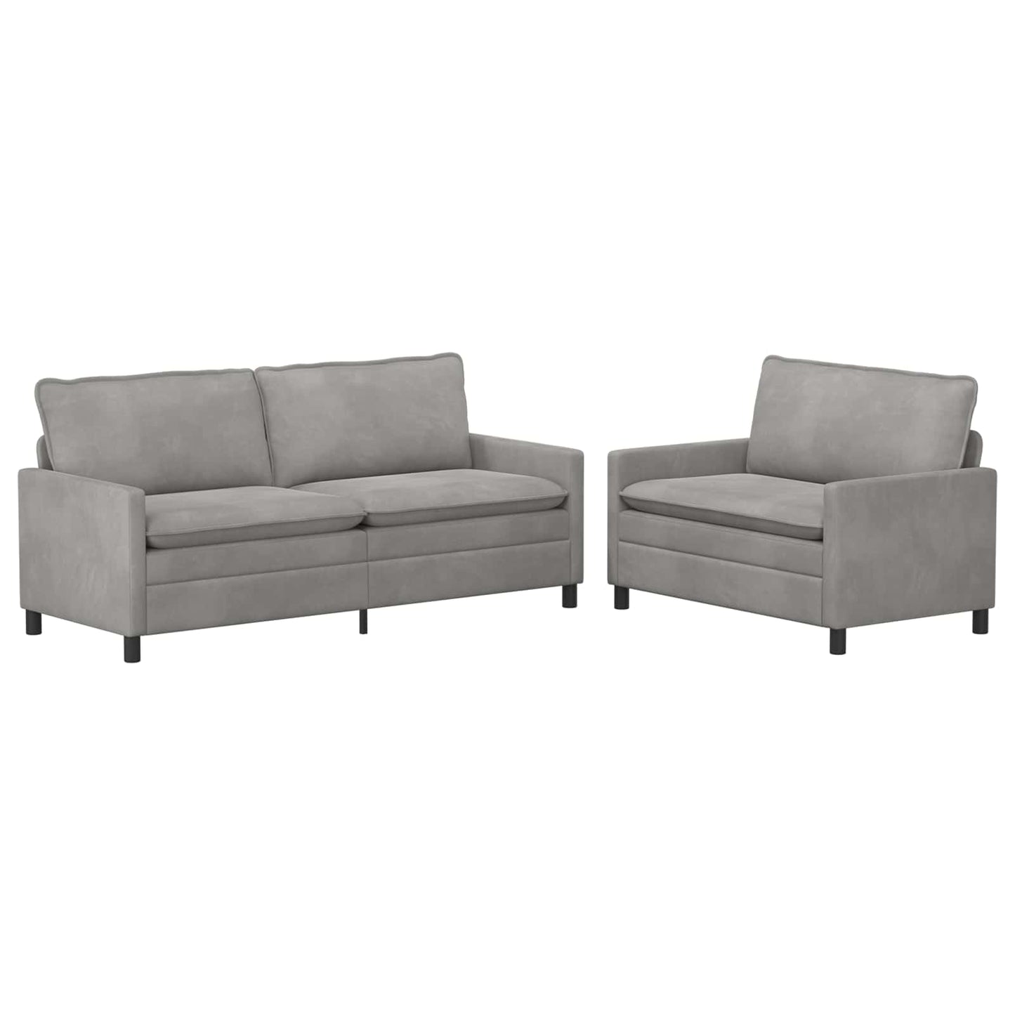 Set di divani 2 pcs Grigio Chiaro Velluto | homemem39