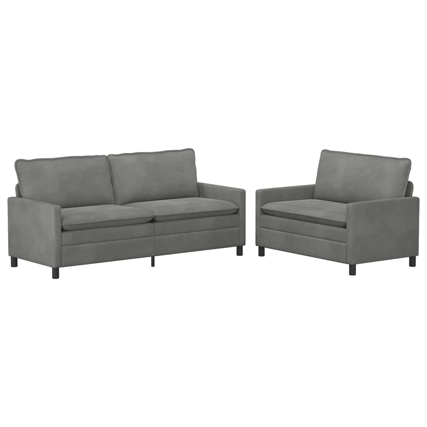 Set di divani 2 pcs Grigio Scuro Velluto | homemem39