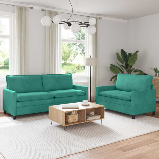 Set di divani 2 pcs Turchese Velluto | homemem39