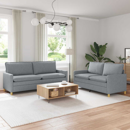 Set di divani 2 pz Grigio Chiaro Tessuto | homemem39
