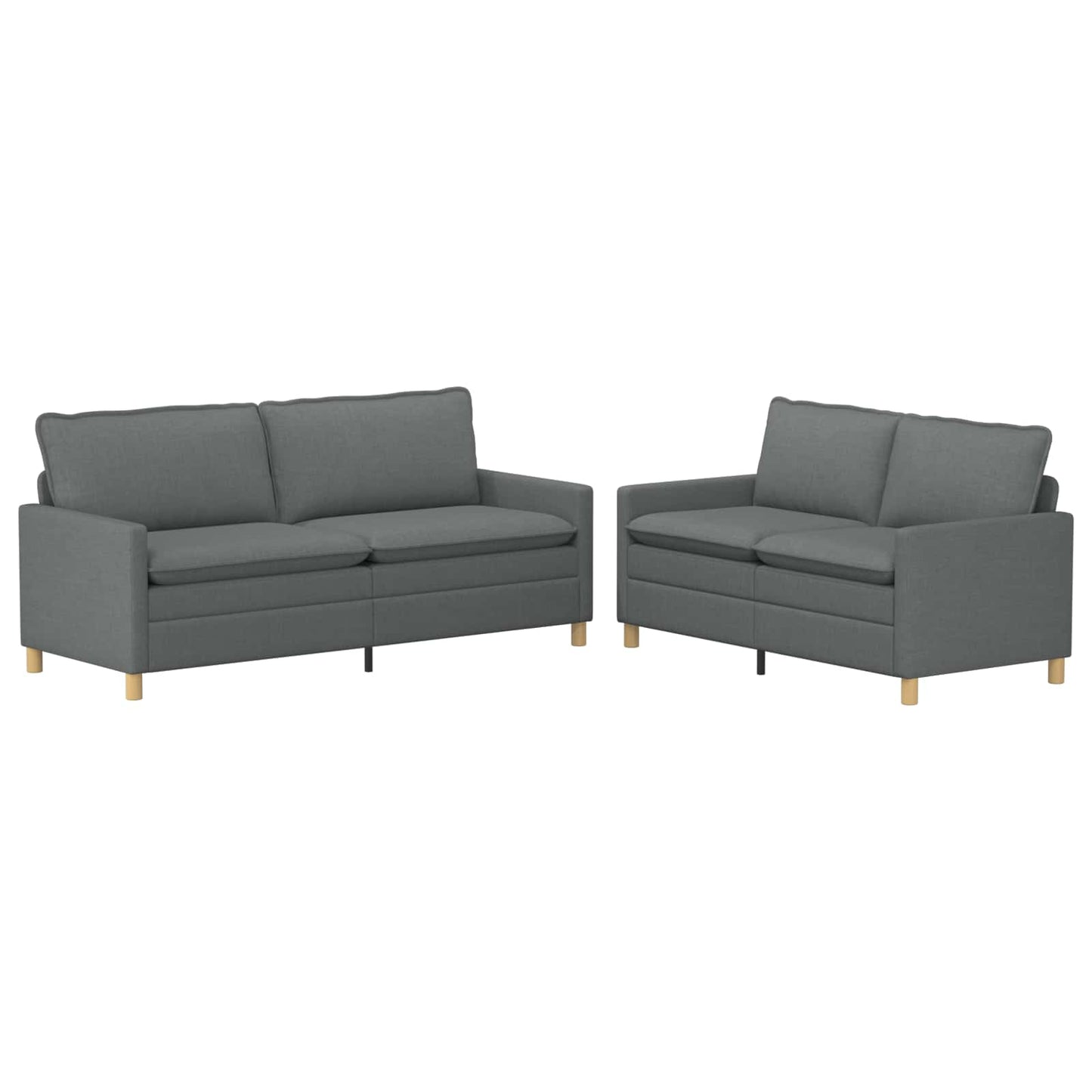 Set di divani 2 pz Grigio Scuro Tessuto