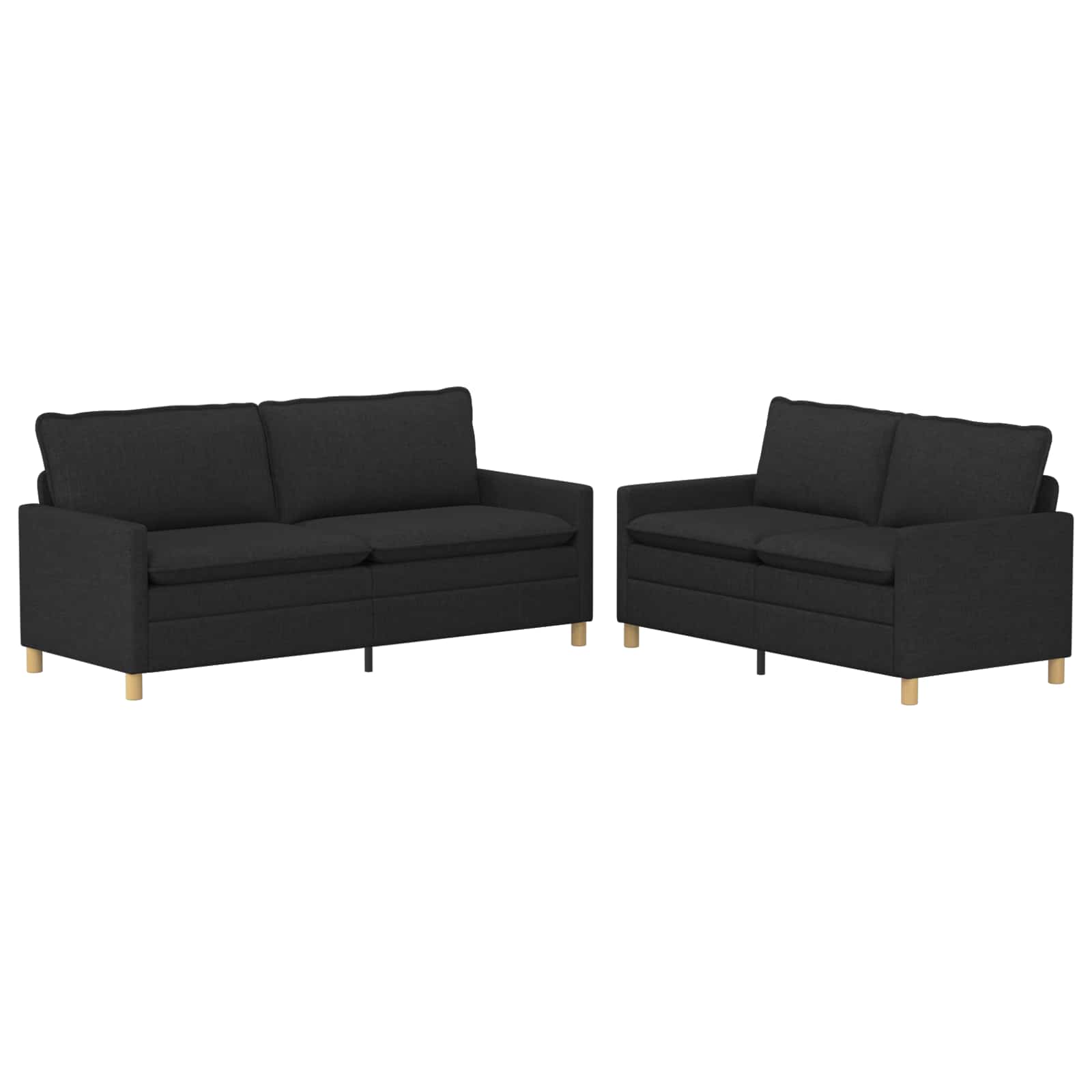 Set di divani 2 pz Nero Tessuto | homemem39