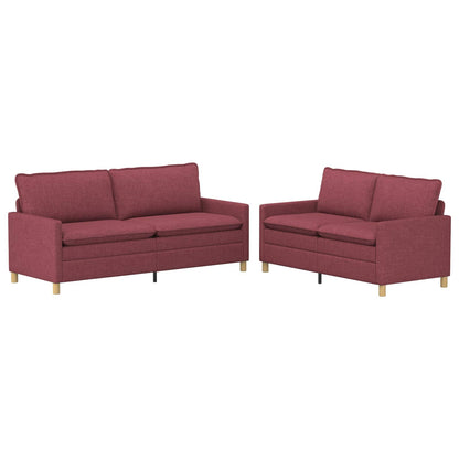 Set di divani 2 pz Rosso Vino Tessuto | homemem39