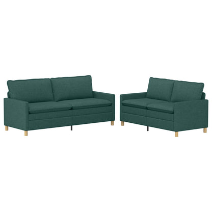Set di divani 2 pz Verde Scuro Tessuto | homemem39